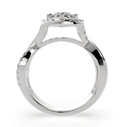Celestina Marquise Cut Halo Pave Split Shank Engagement Ring Setting - Nivetta